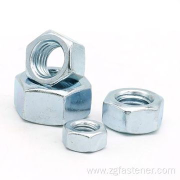 GB6170 blue white zinc galvanized Hexagon Nuts